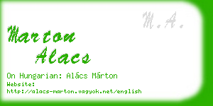 marton alacs business card